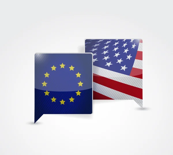 Europeiska och amerikanska kommunikation — Stockfoto