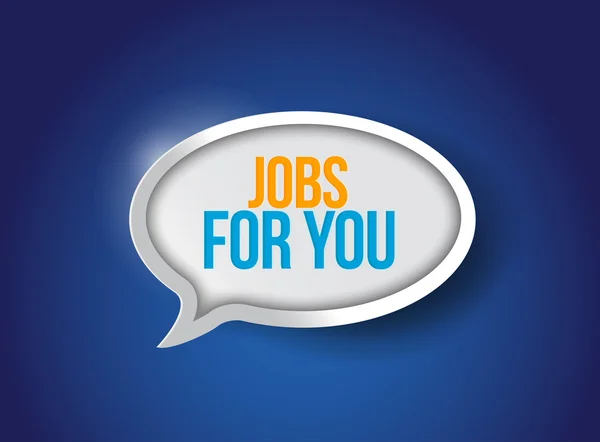 Jobs for you message bubble illustration — Stock Photo, Image