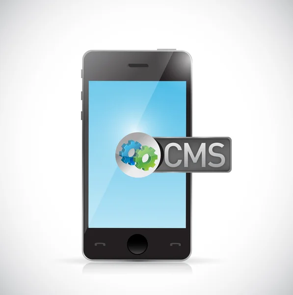 Cms message on smart phone illustration — Stock Photo, Image