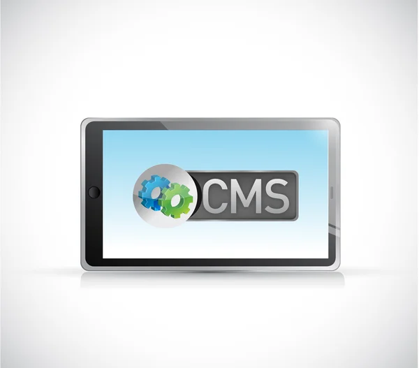 Illustration von Tablets und CMS-Nachrichten — Stockfoto