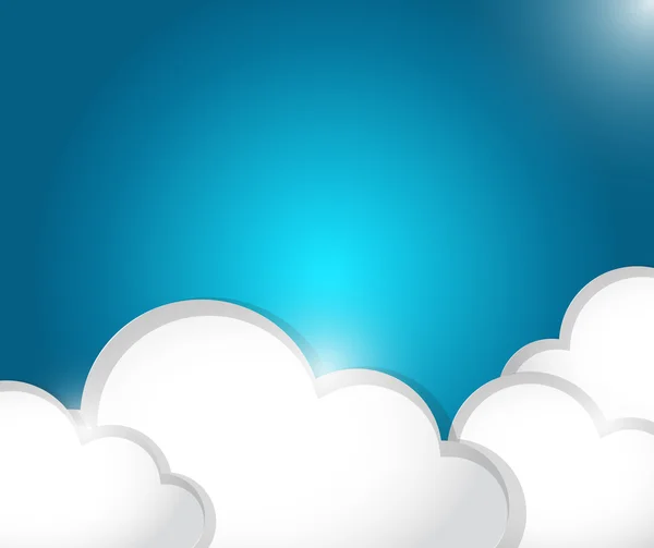 Sett med hvite skyer som illustrerer utformingen – stockfoto