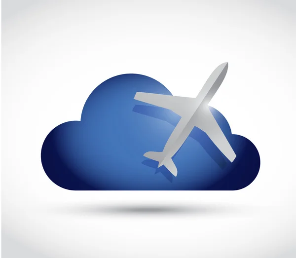 Cloud and airplane illustration design — Stock Photo, Image