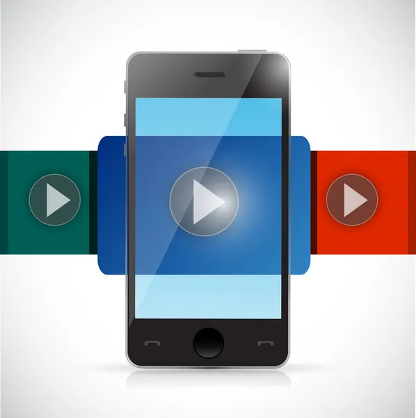 Phone video display illustration design — Stock Photo, Image