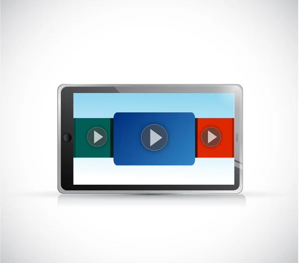 Tablet und Videos. Illustrationsdesign — Stockfoto