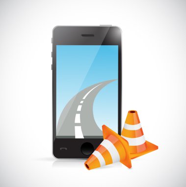 telefon ve internet yol illüstrasyon tasarımı