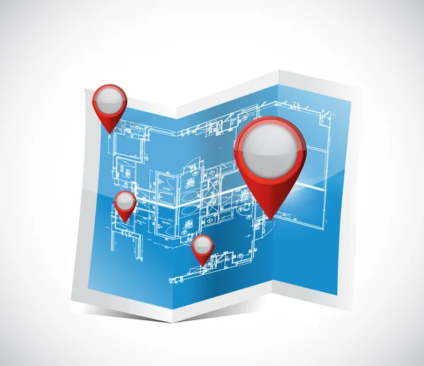 Locator pointers blueprint illustration design — Stock Photo, Image