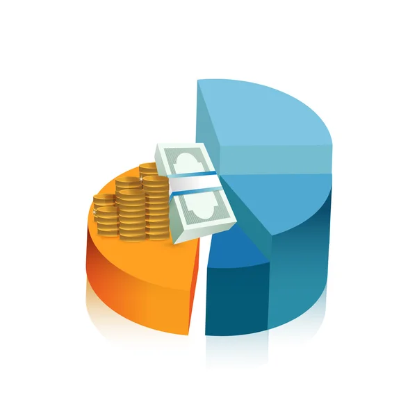 Pengar cirkeldiagram illustration design — Stockfoto