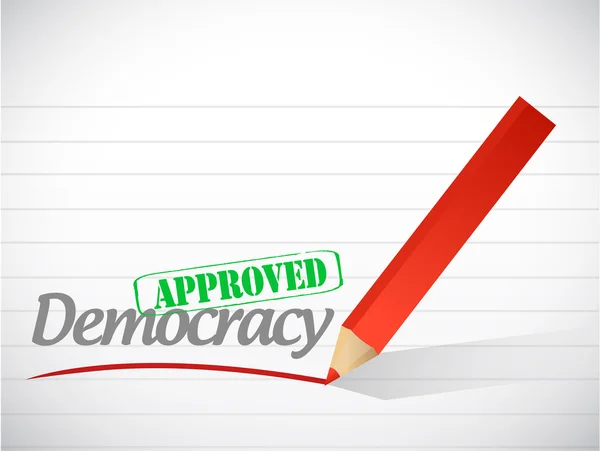 民主主義の記号のイラストのデザインを承認 — ストック写真