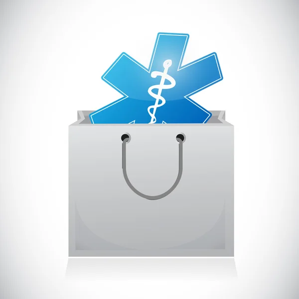 Suministros médicos en una caja. diseño de ilustración —  Fotos de Stock