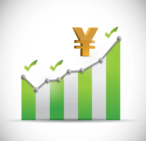 Yen business graph illustrazione design — Foto Stock