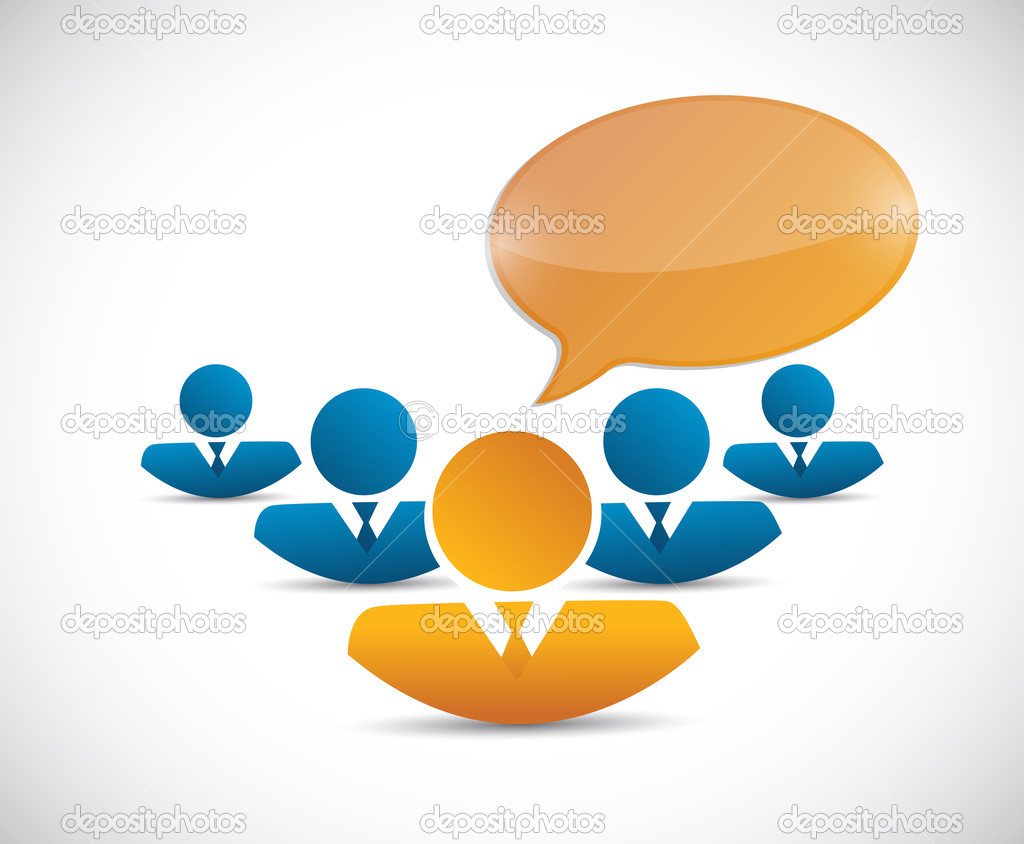 business team and message bubble illustration