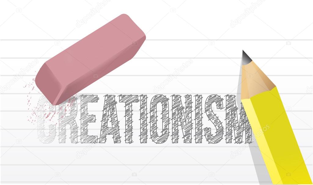 creationism eraser illustration design
