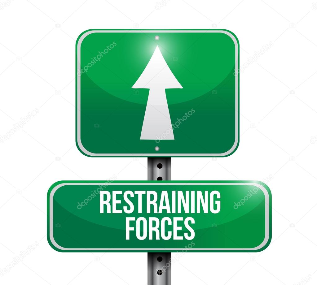 restraining forces street sign illustration design