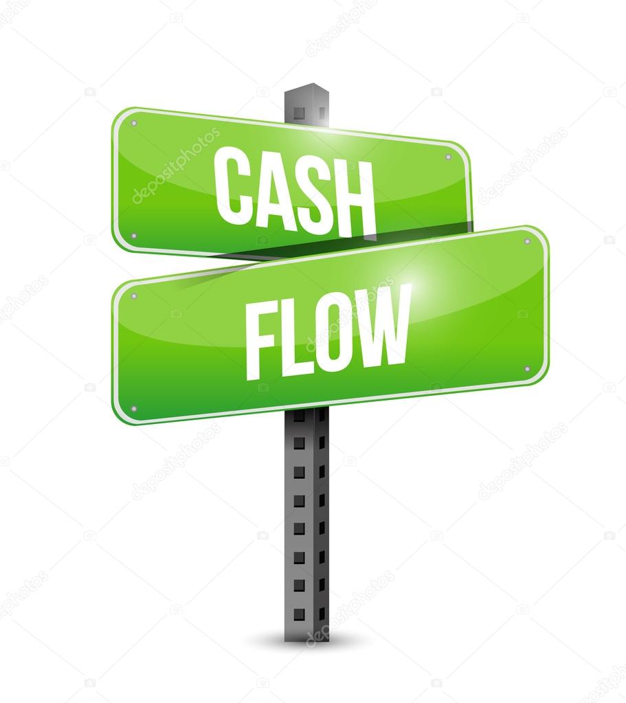 cash flow street sign illustration design