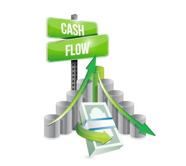 Дизайн иллюстрации бизнес-графика денежных потоков — стоковое фото