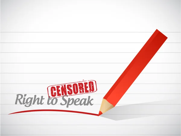 Hak untuk berbicara ilustrasi pesan yang disensor — Stok Foto