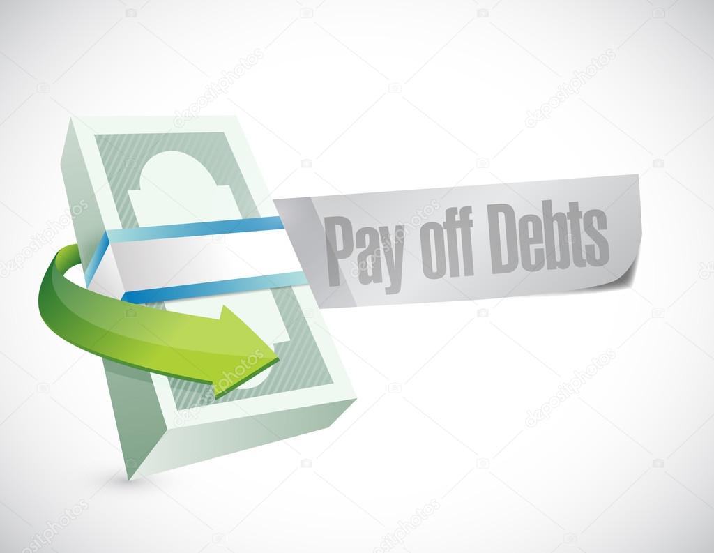 pay off debts sign illustration design