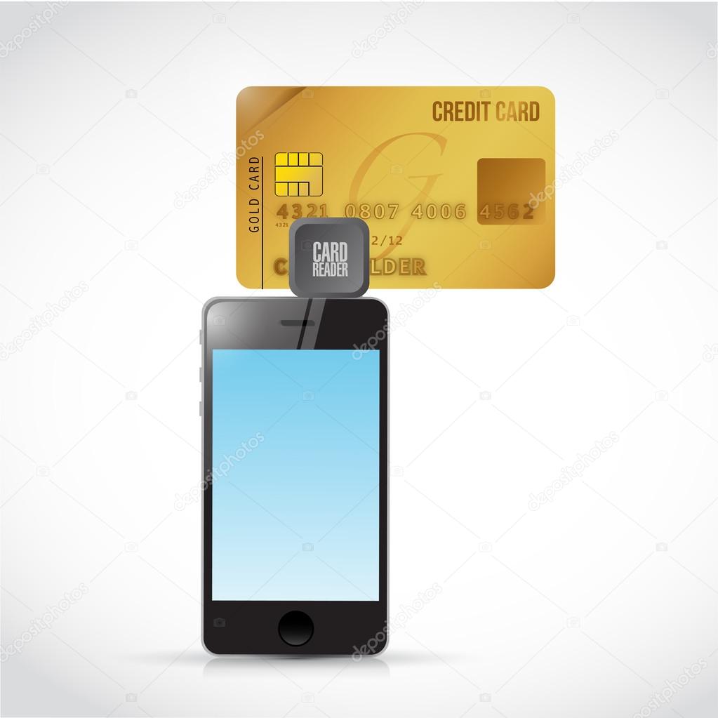 phone credit card reader illustration design