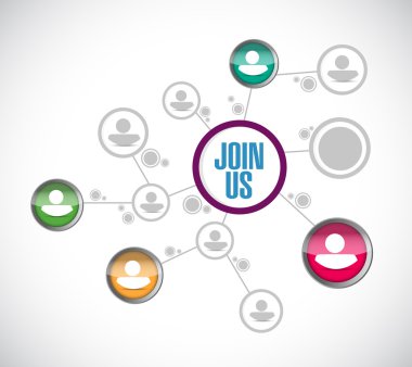 Bize katıl ağ bağlantısı illüstrasyon tasarımı