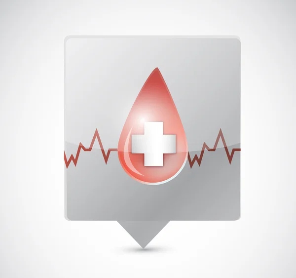 Sangre salvavidas mensaje burbuja ilustración diseño — Foto de Stock