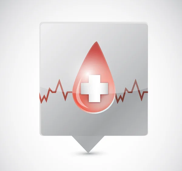 Blut Rettungsleine Nachricht Blase Illustration Design — Stockfoto