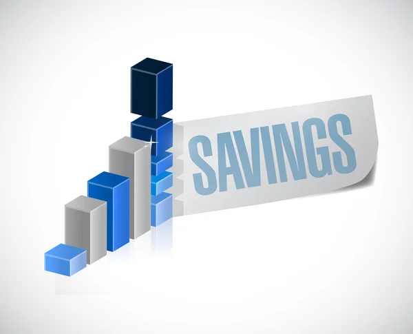 Business graph savings sign illustration design — Stock Photo, Image
