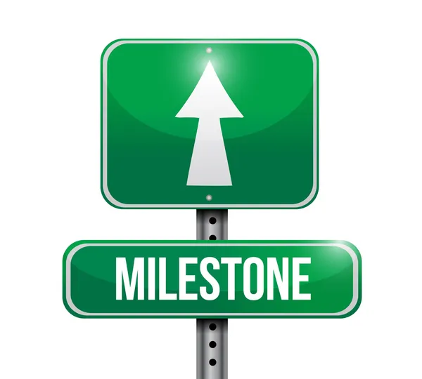 Milestone sign post illustration design — Stock Photo, Image