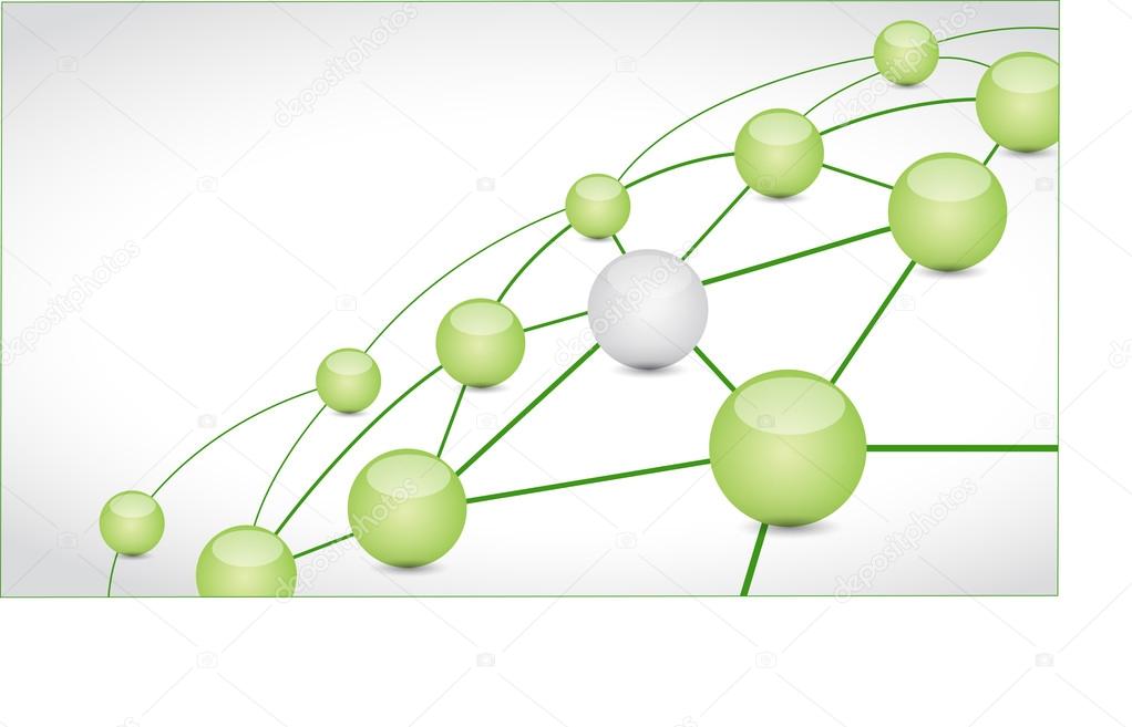 green and network connection illustration design