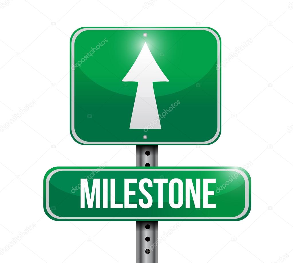 milestone sign post illustration design