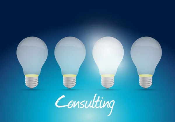 Consulting light bulb message illustration design — Stock Photo, Image