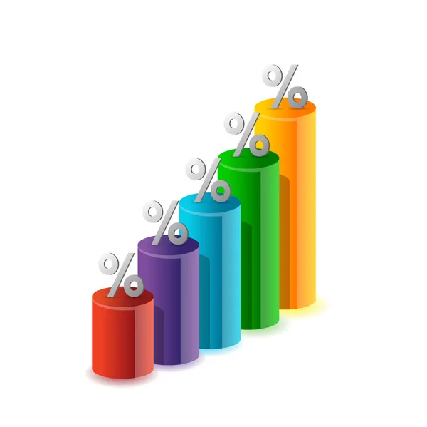 Százalékos színes illusztráció diagramterv — Stock Fotó