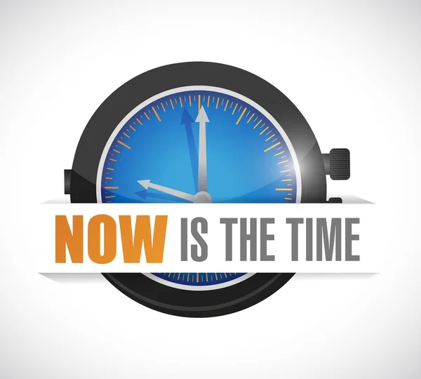 Now is the time watch illustration design — Stock Photo, Image