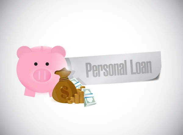 Ontwerp voor een persoonlijke lening papieren teken illustratie — Stockfoto