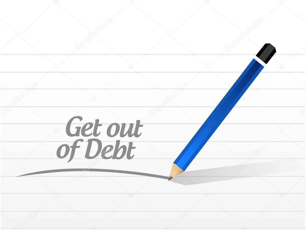 get out of debt message illustration design