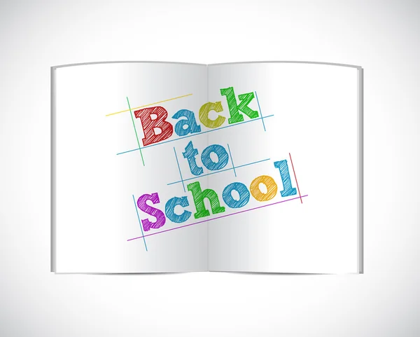 Back to school open book illustration design — Stock Photo, Image