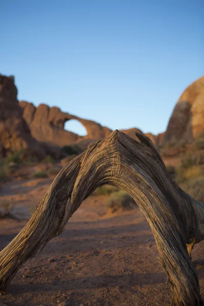 Formation de voûte rocheuse de fenêtre Sud arches national park moab utah — Photo