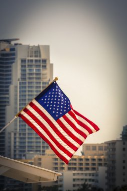 Miami Downtown - American flag clipart