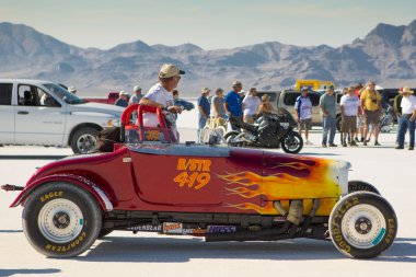 Racing car during the World of Speed at Bonneville Salt Flats clipart