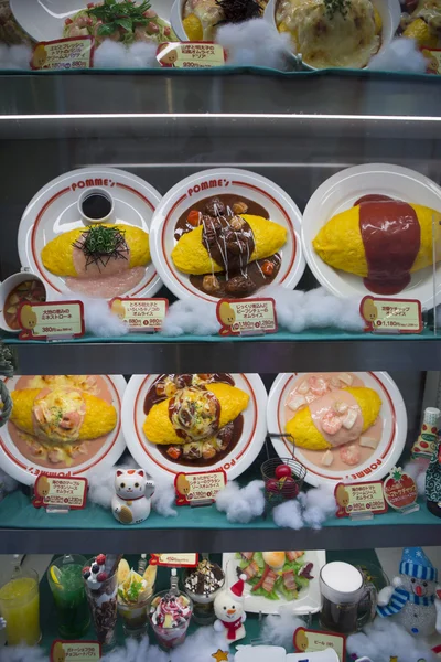 Pencere ekranı ile plastik gıda, tokyo, Japonya — Stok fotoğraf