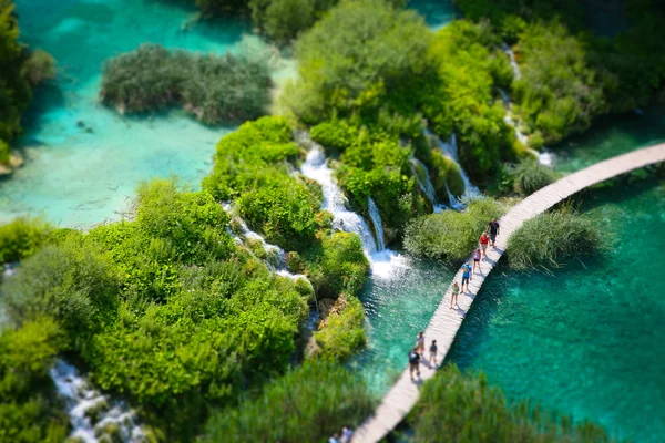 The Plitvice Lakes in the Plitvice Lakes municipality, in the mo — Stock Photo, Image