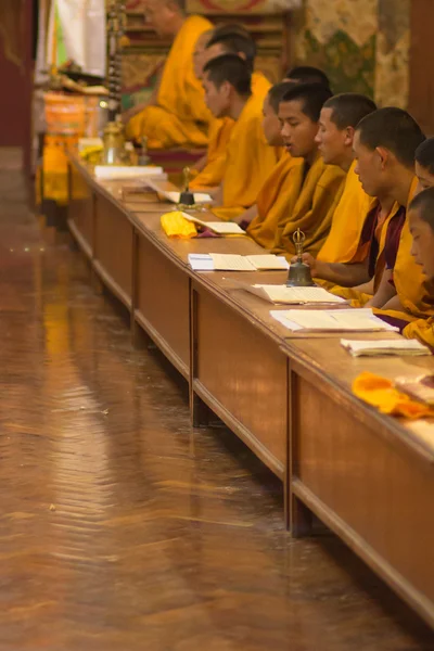 Group of monks praying — Stock Photo, Image