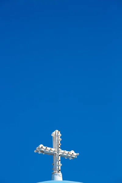Orthodoxes Kreuz mit Glühbirnen. — Stockfoto