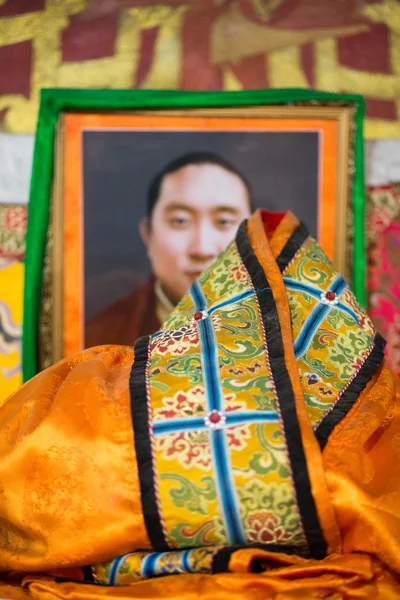 Portrait of the 10th Lama in the The Palkhor Monastery — Stock Photo, Image
