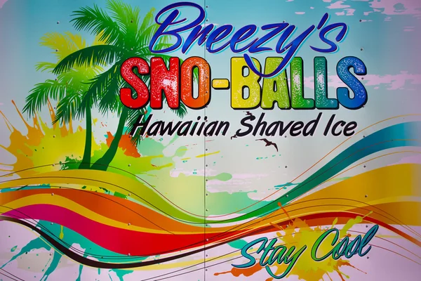 Sinal retro-publicitário sno-balls — Fotografia de Stock