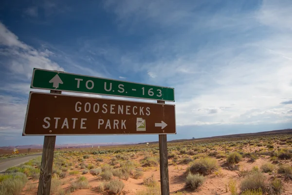 US route 163 tecken road — Stockfoto