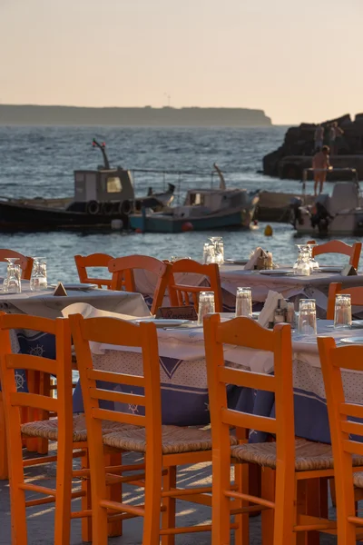 Oia fisher port restaurang santorini — Stockfoto