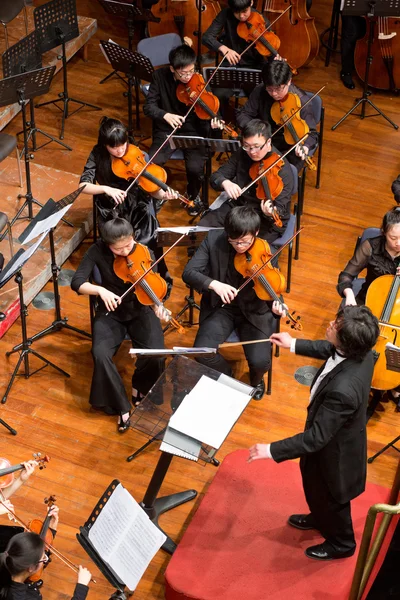 Gruppe von Menschen, die in einem Konzert mit klassischer Musik spielen, China — Stockfoto