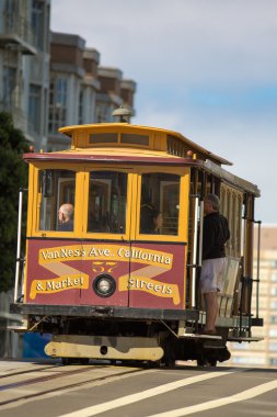 san Francisco, Pazar sokak demiryolu co Vintage yük arabaları.