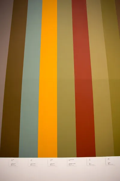 Different straight lines of colors on a wall in Shanghai museum — Stock Photo, Image