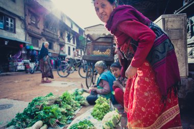 Nepal kadınlar nepa meyve ve sebze piyasasında çalışan
